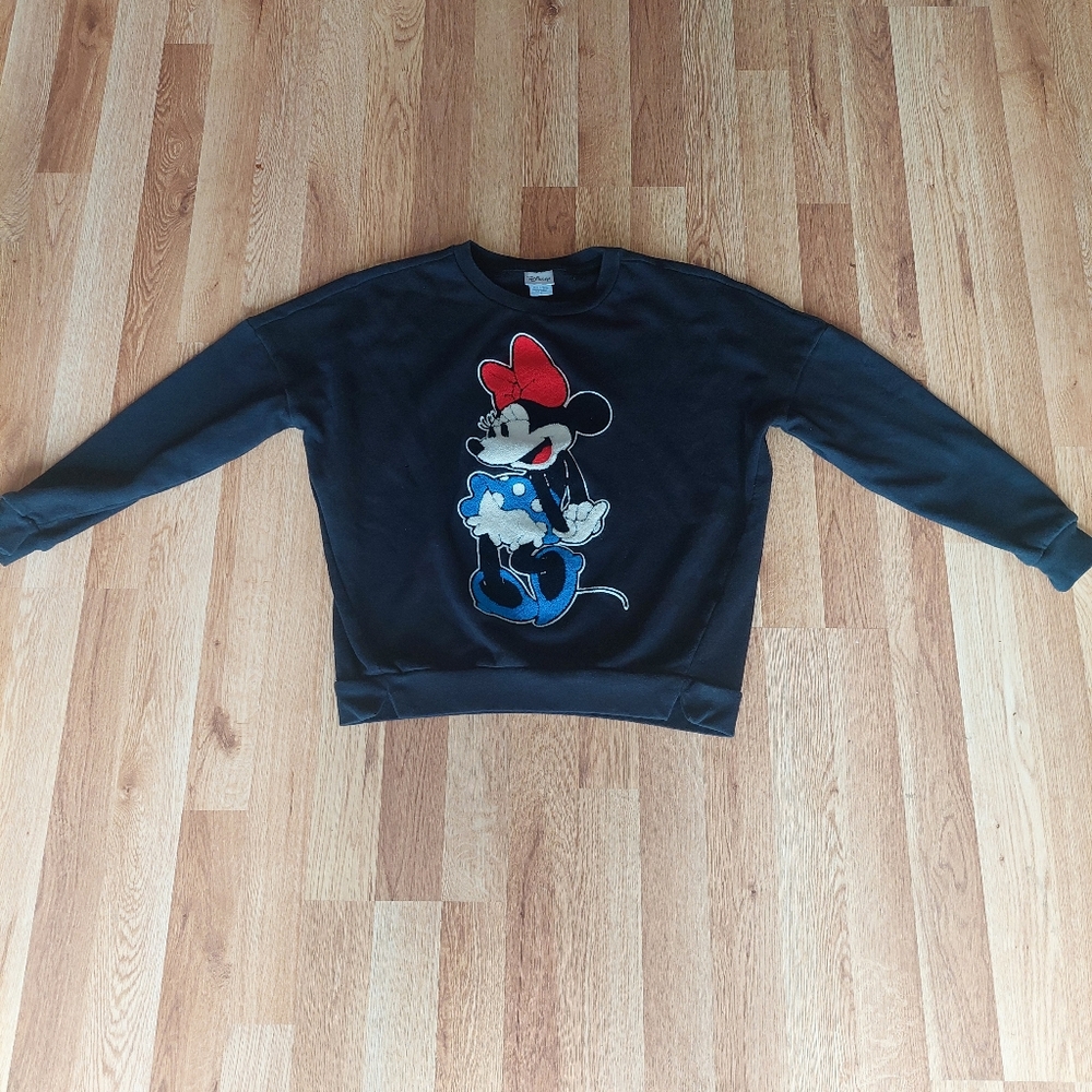 Vintage Minnie Mouse Sweatshirt Faded Black Size Small